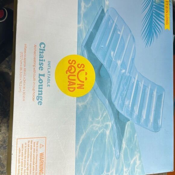 Sun Squad Inflatable Chaise Lounge with Arched Seating and Built in Cup Holder - Picture 1 of 2